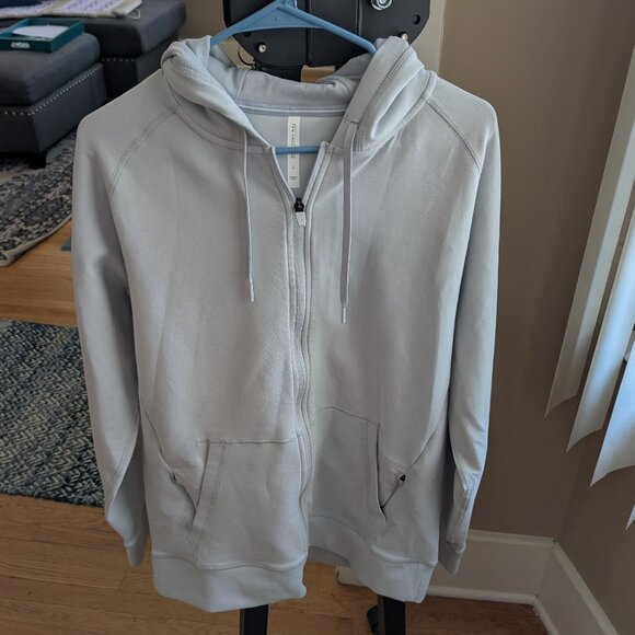Ten Thousand Men's Midweight Tech Hoodie (Full Zip) Light Grey Large - Picture 9 of 9